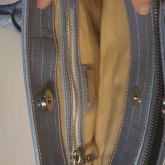 Claudia Firenze Croc Embossed Calf Skin Satchel Handbag - Picture 5 of 9